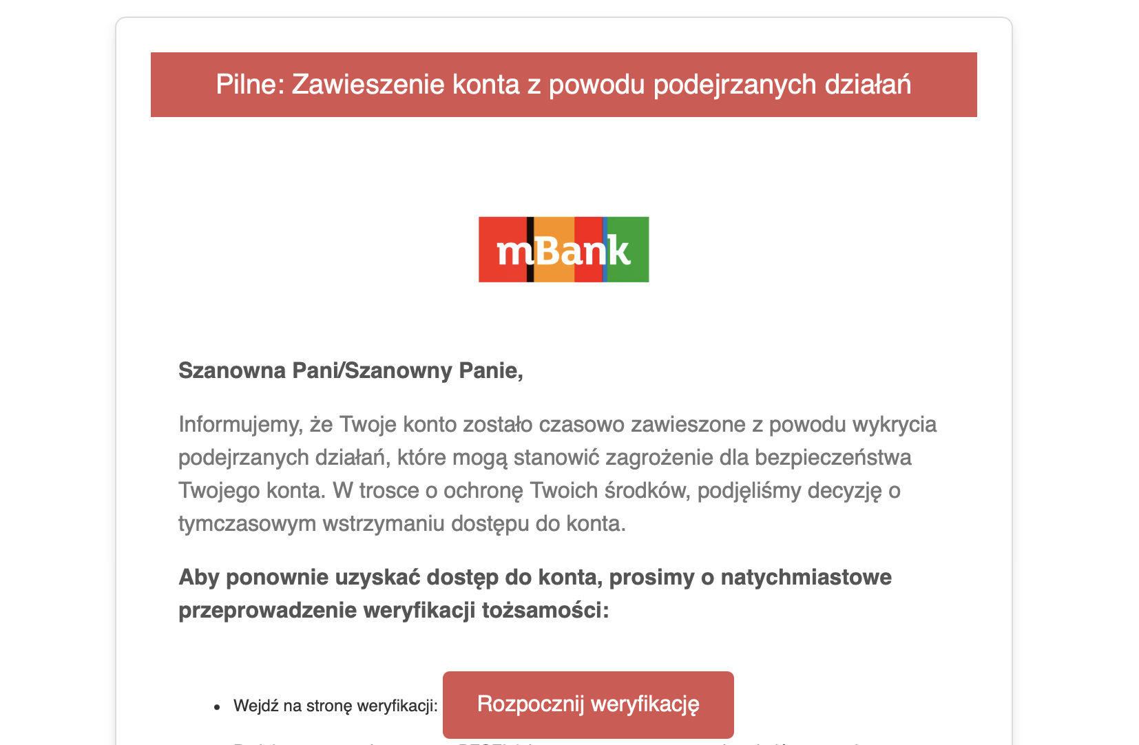 mBank postraszył zawieszeniem konta? Tylko jedna reakcja jest słuszna