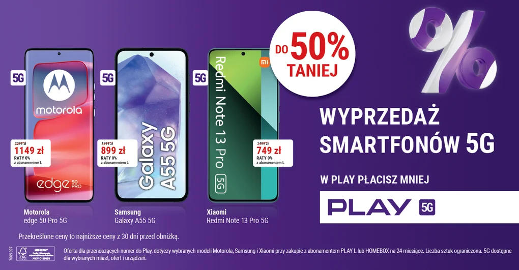 Play: smartfony za pół ceny. Nowa oferta