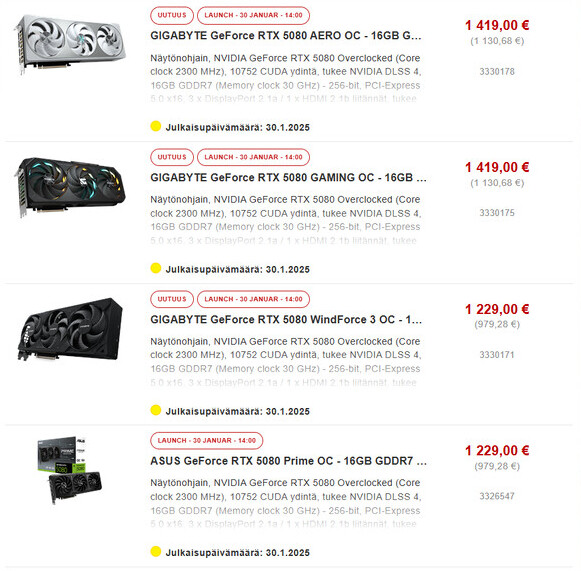 Karty GeForce RTX 5080 w sklepach. Wiemy ile zapłacimy