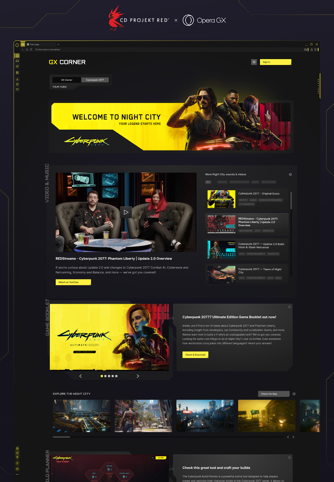 Cyberpunk 2077 w przeglądarce. Nowość w GX Corner