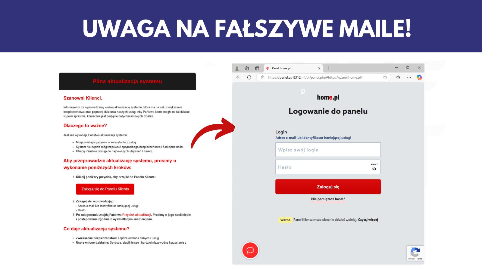 Wiele osób korzysta z tej popularnej domeny. Należy uważać na pułapkę