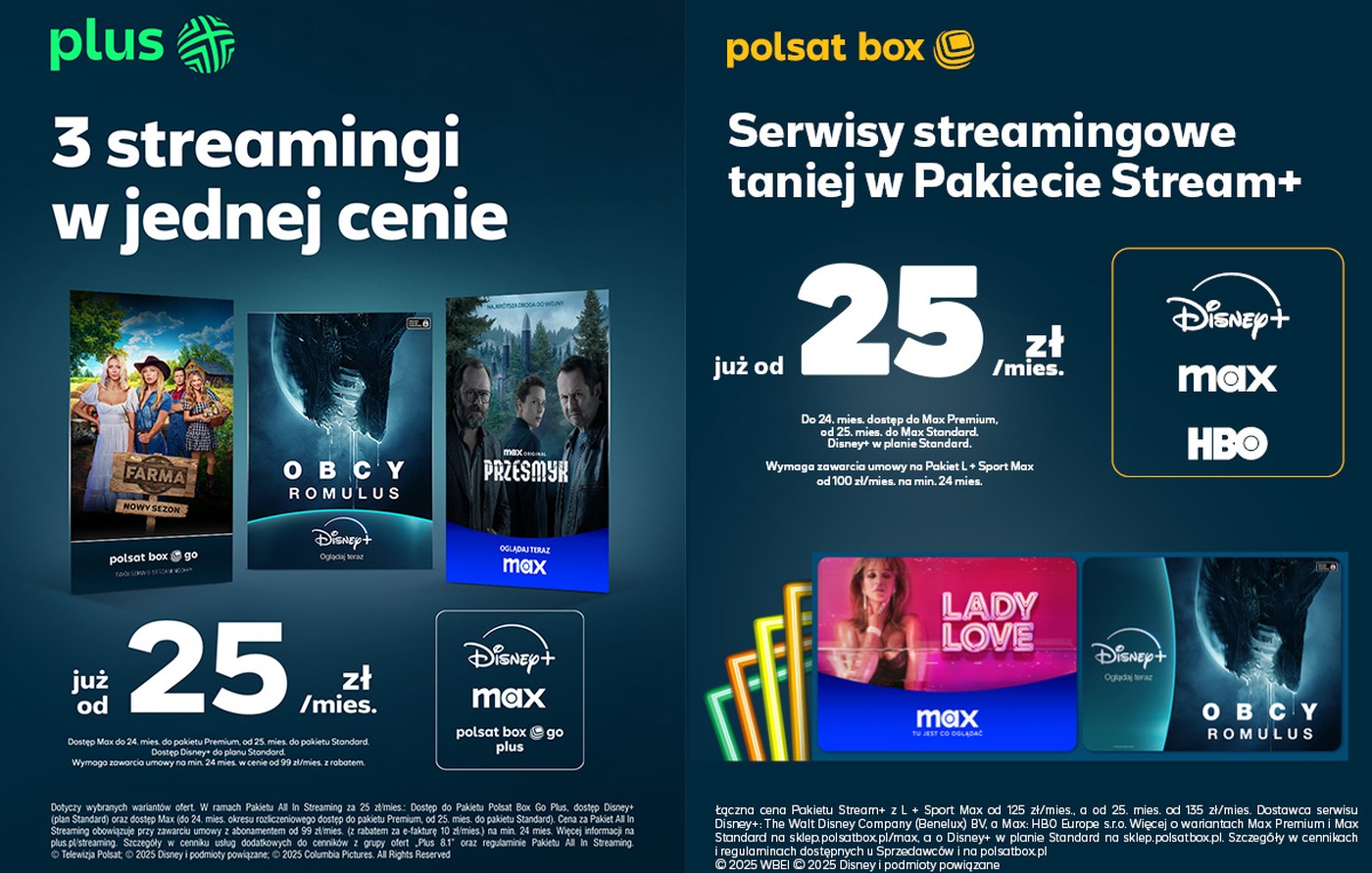 W Plusie i Polsat Go dostaniesz 3 streamingi w jednej cenie