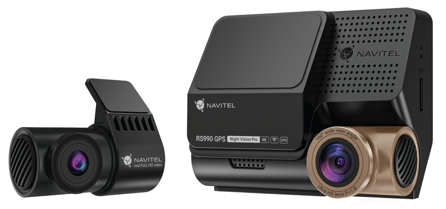Rejestrator Navitel RS990 GPS z ADAS, tylną kamerą i trybem parkingowym