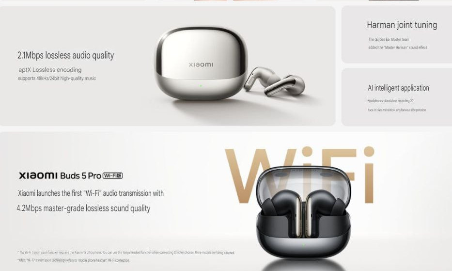 Xiaomi Buds 5 Pro: słuchawki TWS z dźwiękiem Wi-Fi 4,2 Mbps