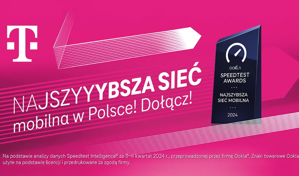 T-Mobile to najszybsza sieć mobilna w Polsce. Potwierdza to Ookla
