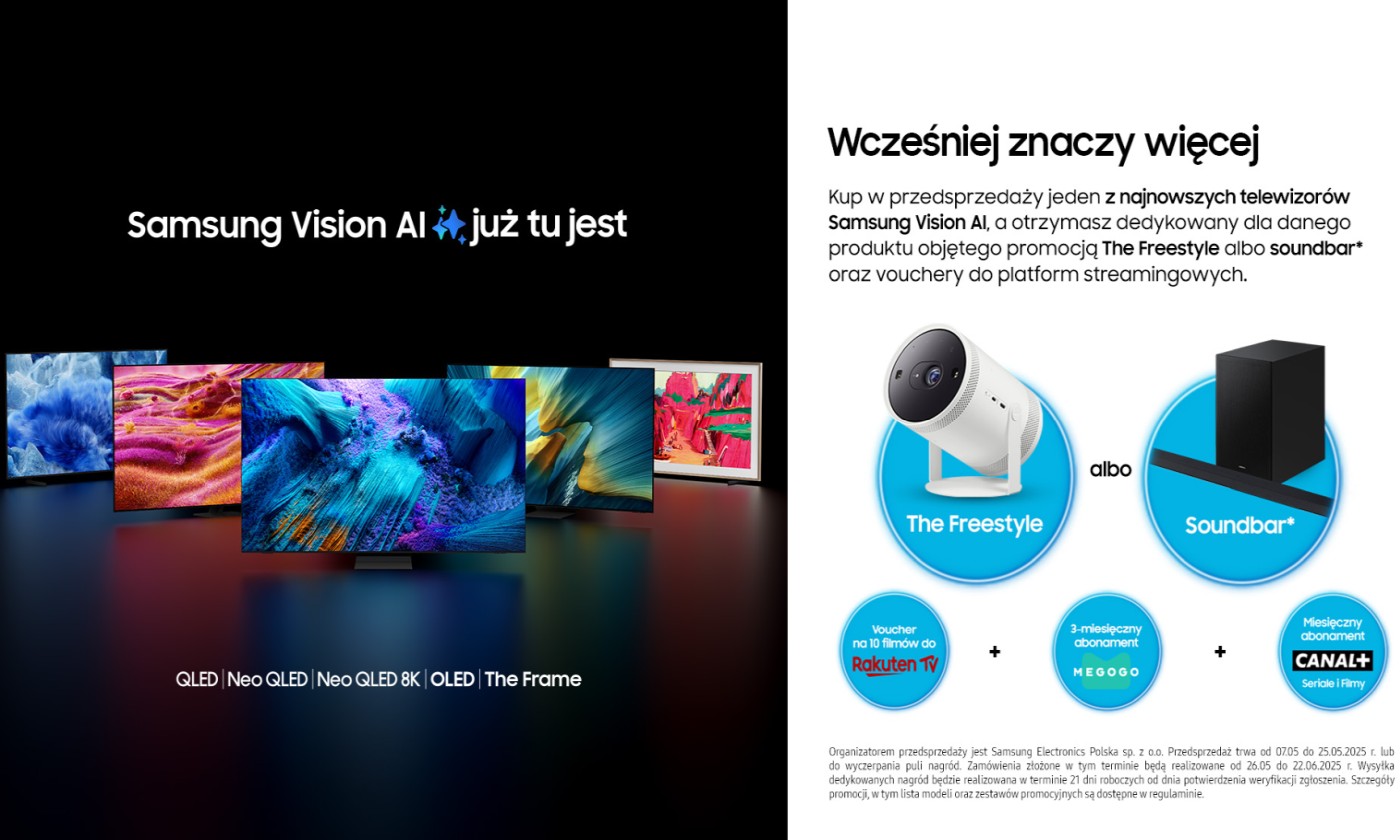 Kup nowy telewizor Samsunga i odbierz prezenty