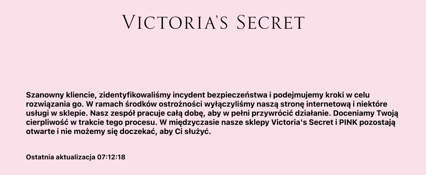 Słynny sklep z bielizną ofiarą ataku. Strona nie działa już od 3 dni