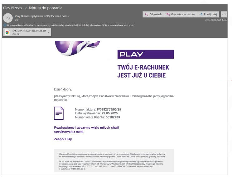 Klienci Play zagrożeni. Chodzi o faktury