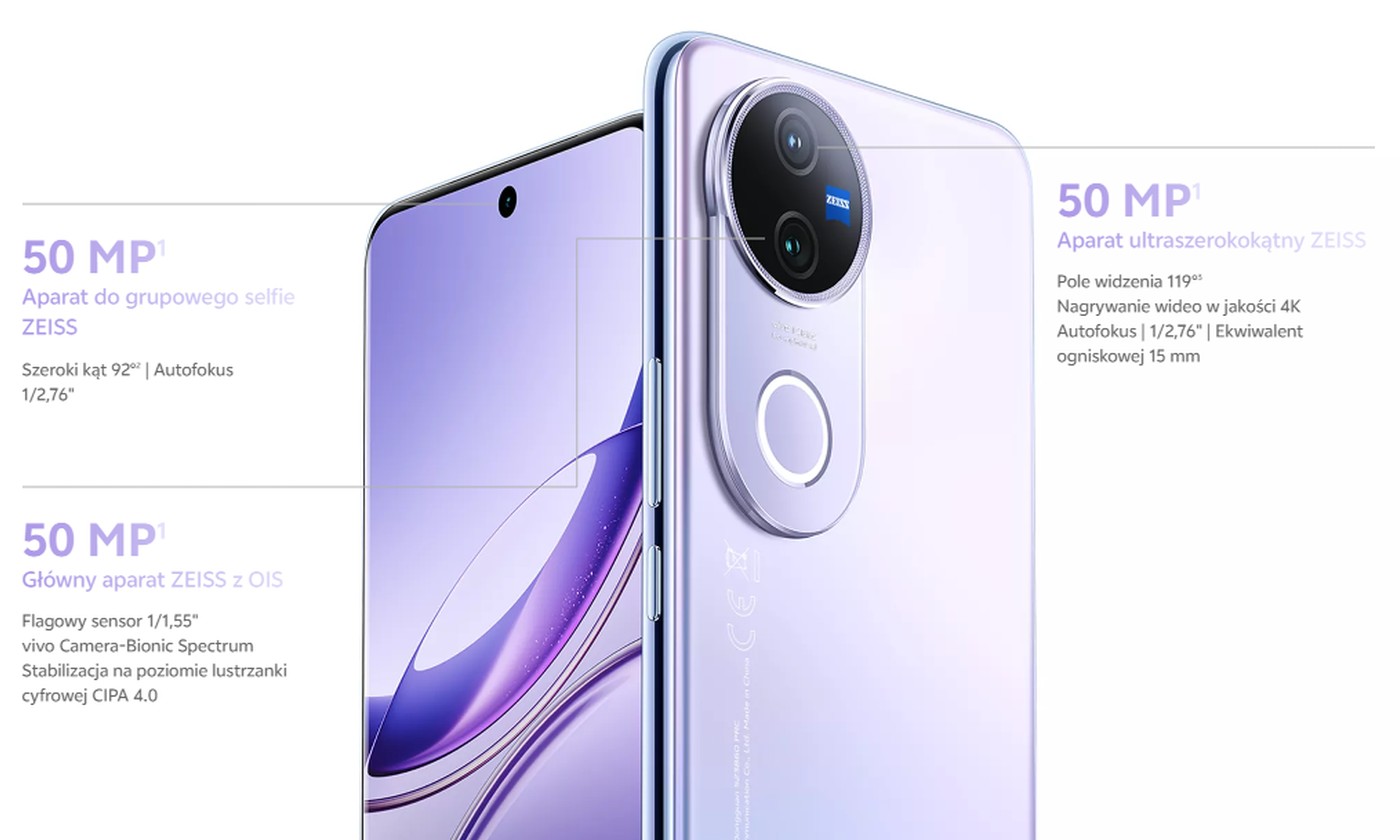 Vivo V50 5G debiutuje w Polsce. Smartfon kusi aparatami i baterią