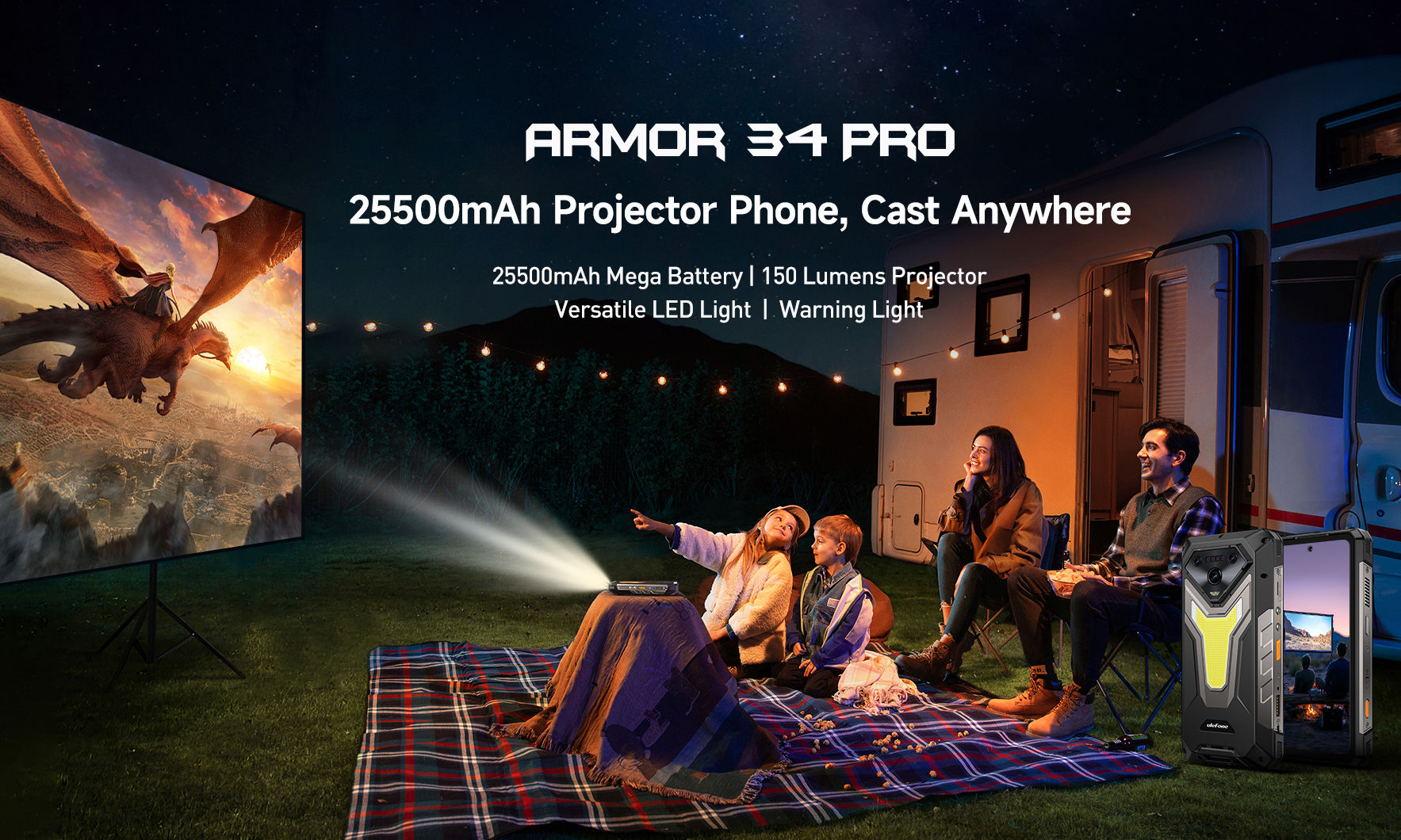 Ulefone Armor 34 Pro wchodzi do sprzedaży. To pancerniak z projektorem