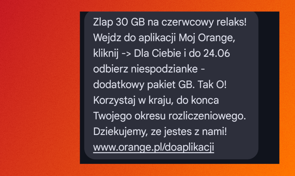 Orange rozdaje tłuste gigabajty. Szukaj w aplikacji