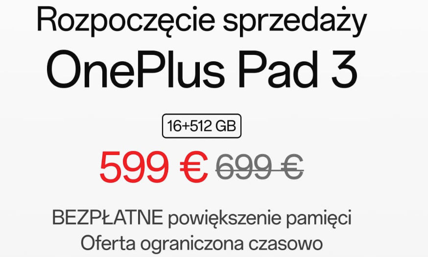 OnePlus Pad 3 już w sprzedaży. W promocji zaoszczędzisz 850 zł