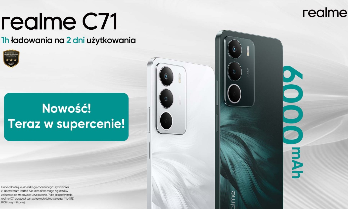 Realme C71 z ogromną baterią i ekranem 120 Hz. Startuje od 499 zł