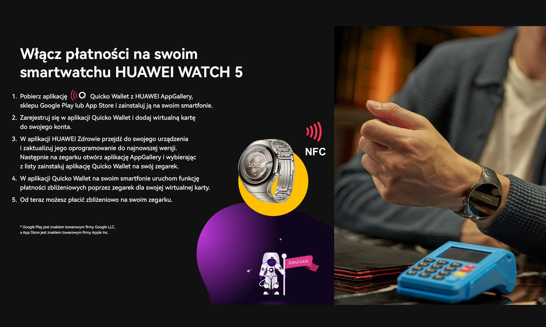 Huawei Watch 5 z niezależnymi płatnościami NFC. Zobacz, jak aktywować