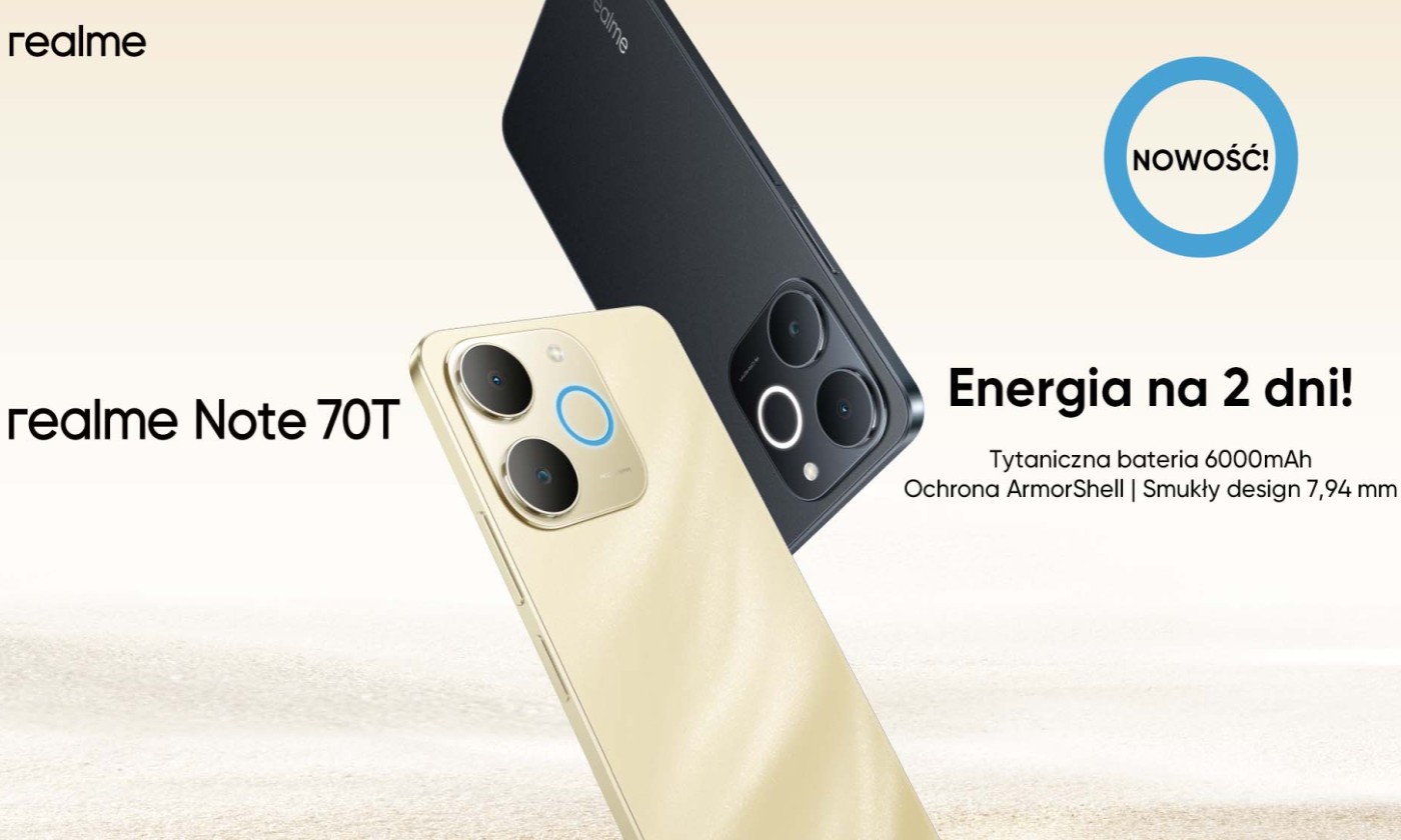 Realme Note 70T jest już w Polsce. Ten budżetowiec wiele wytrzyma