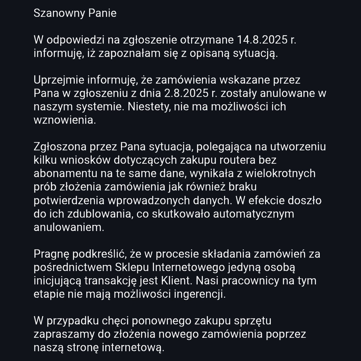 Chciał tylko kupić router. Przez jeden błąd wpadł w bezduszną machinę Plusa