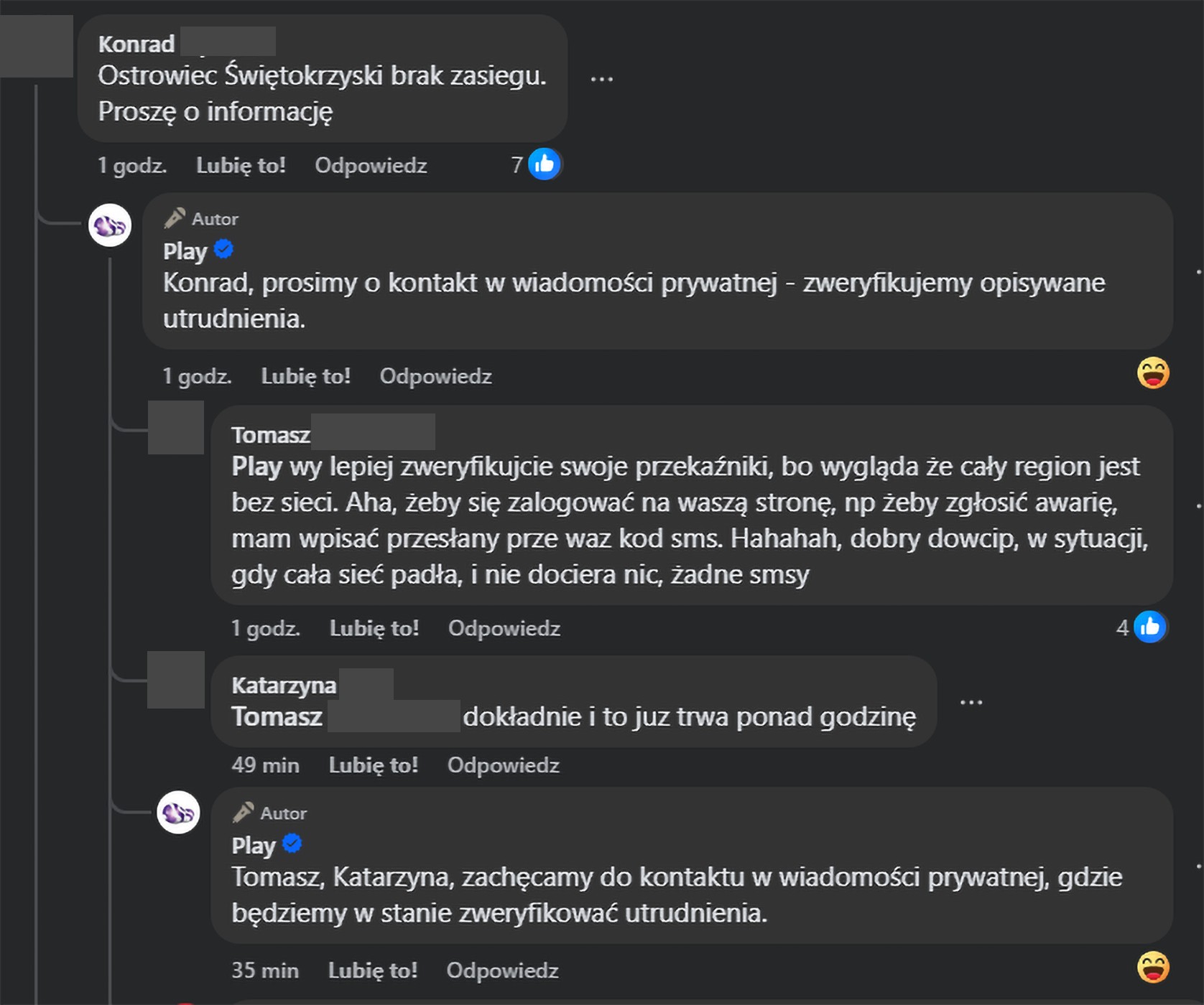 Awaria w Play. Są problemy z dostępem do fioletowych usług (aktualizacja)