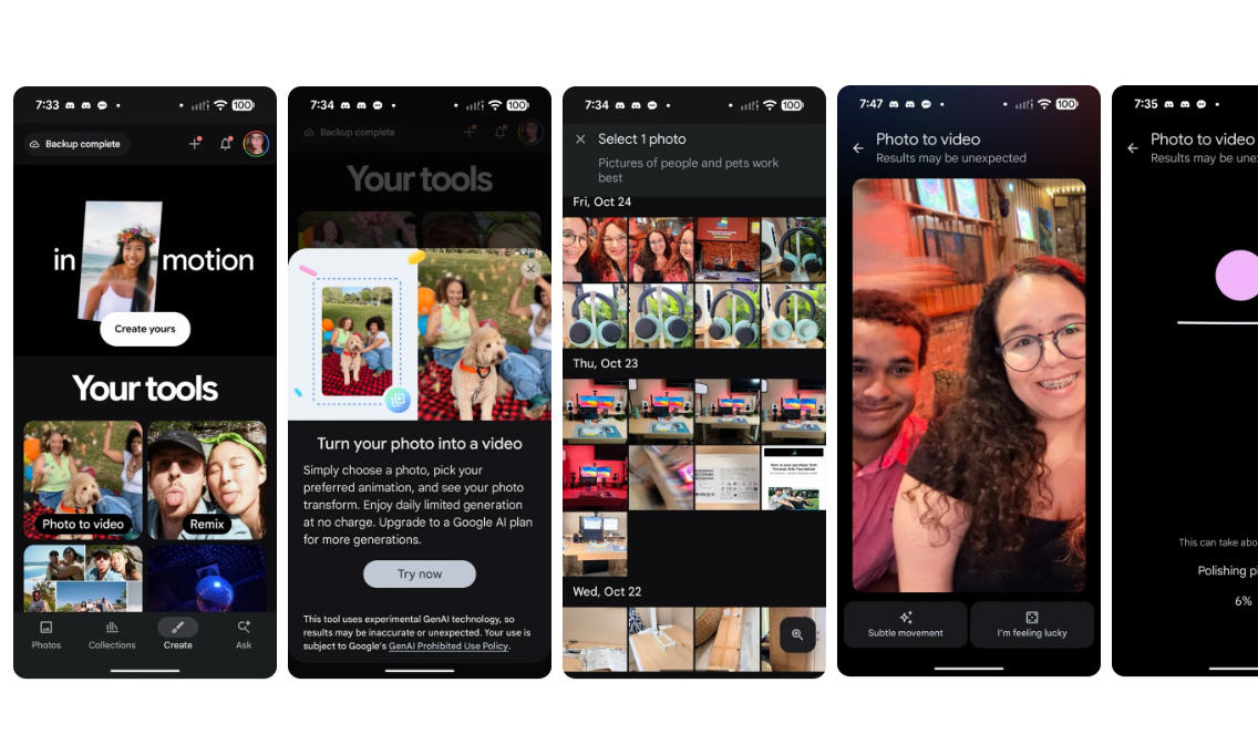 Zdjęcia Google'a z templatkami wideo rodem z TikToka