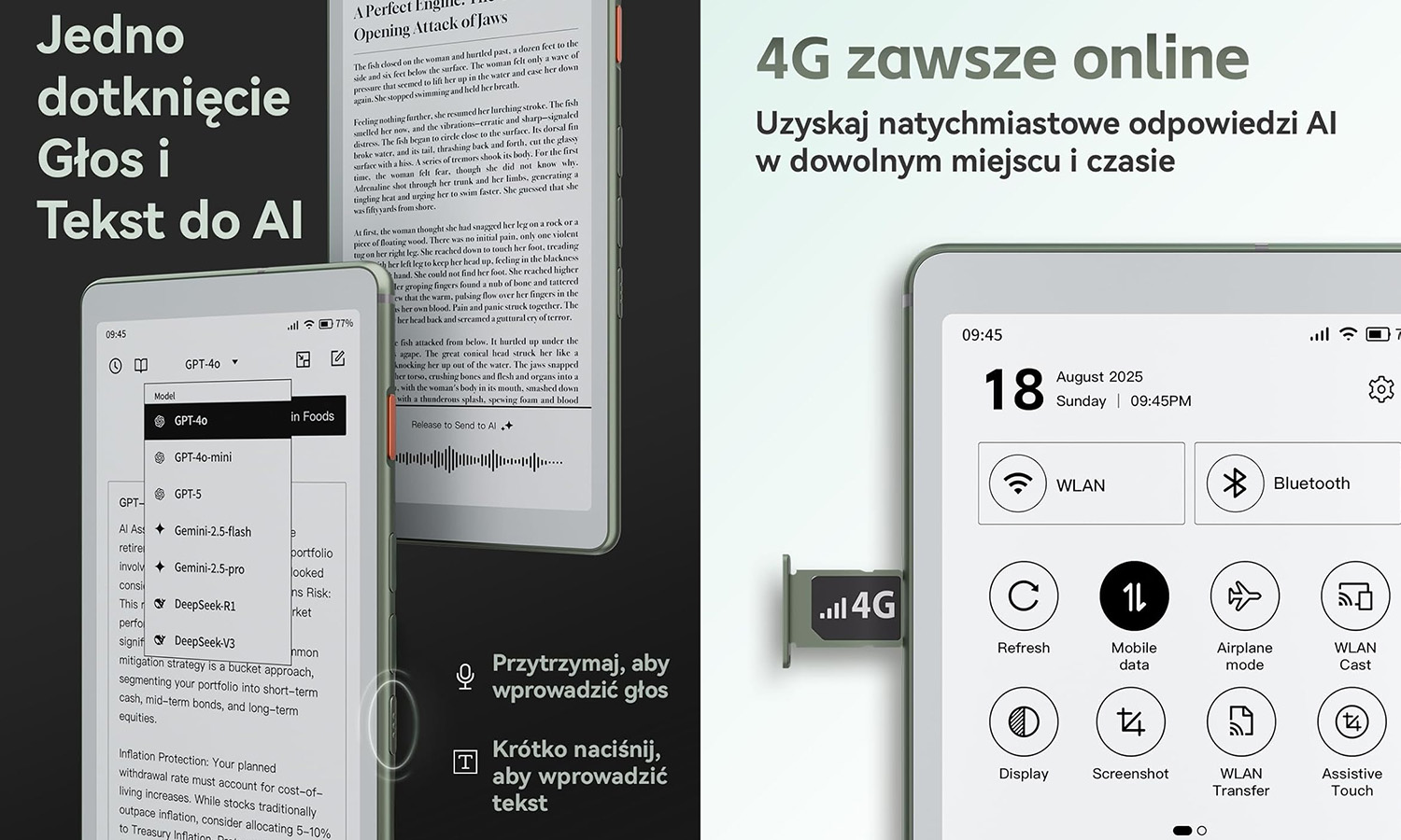 Viwoods AiPaper Reader to czytnik jak ze snu i ubrany w 4G