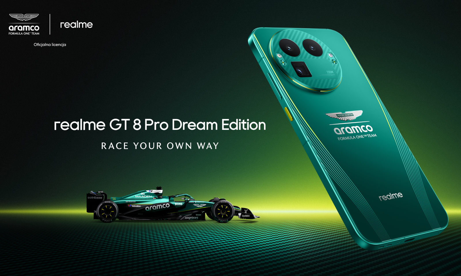 Realme GT 8 Pro w rajdowej wersji Aston Martin F1 wjeżdża do Polski