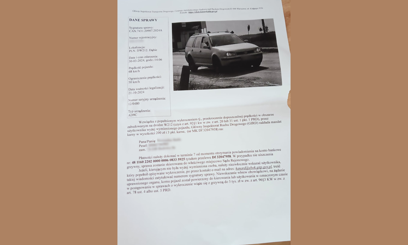 Oszuści obrali za cel kierowców. Tak wyglądają fałszywe mandaty