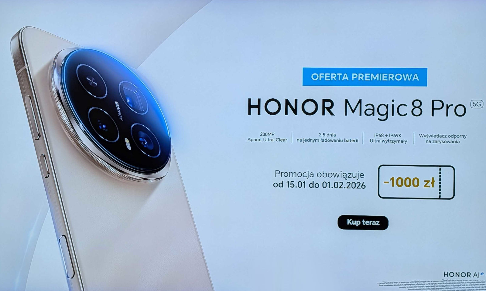 Honor Magic8 Pro w Polsce. Na start 1000 zł taniej