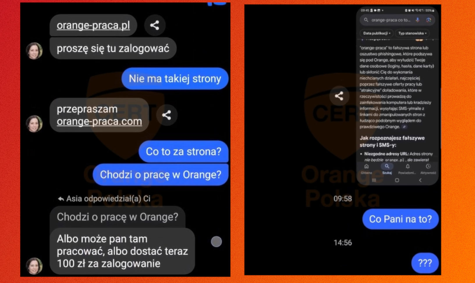 Nietypowy atak na klientów Orange. Obiecują 100 zł na start