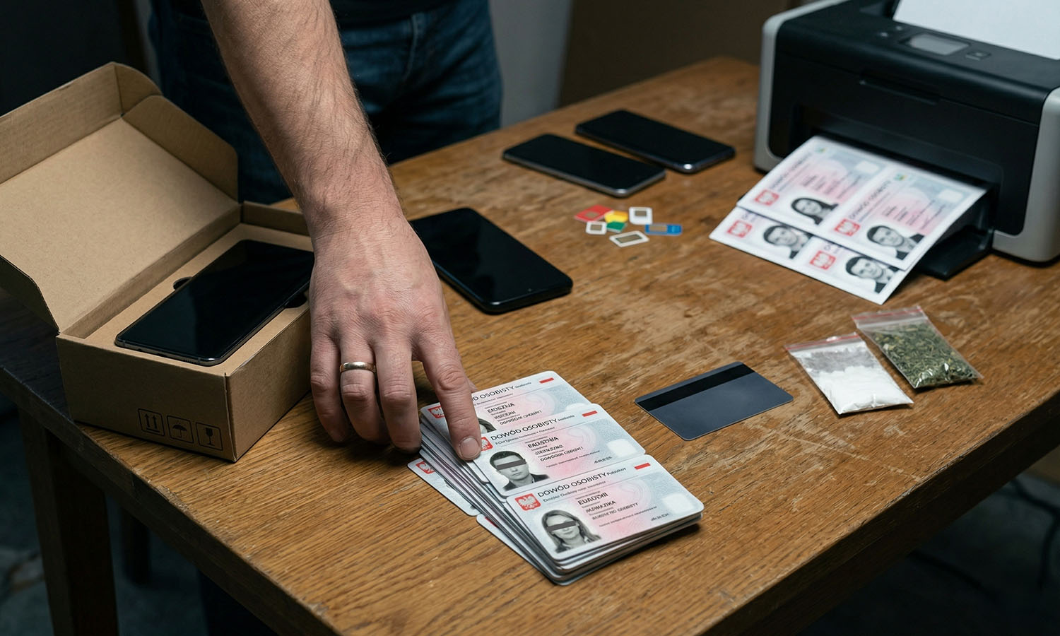 Zamawiali drogie telefony na potęgę. Wpadli z setkami fałszywych dowodów