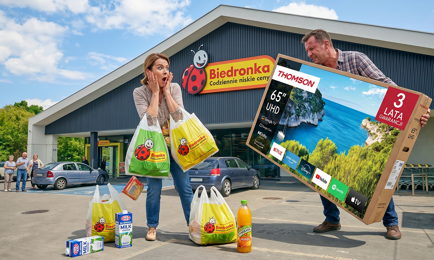 Biedronka wyprzedaje telewizory Thomson 65 cali. Taniej się nie da