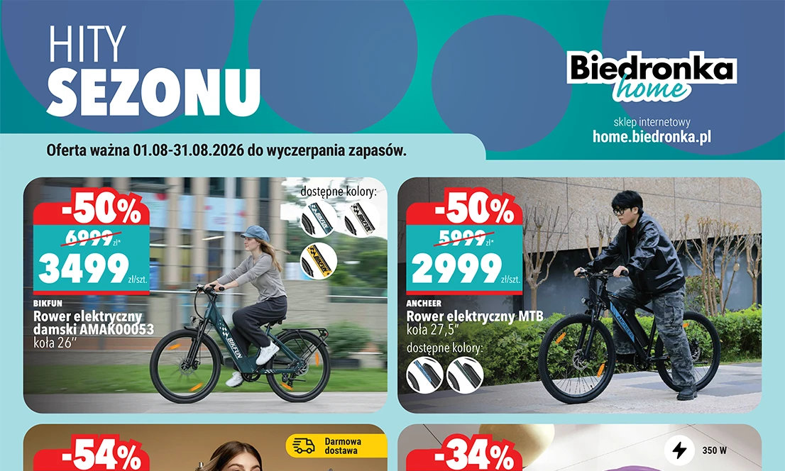 Biedronka wyprzedaje rowery elektryczne. Damka i góral za grosze