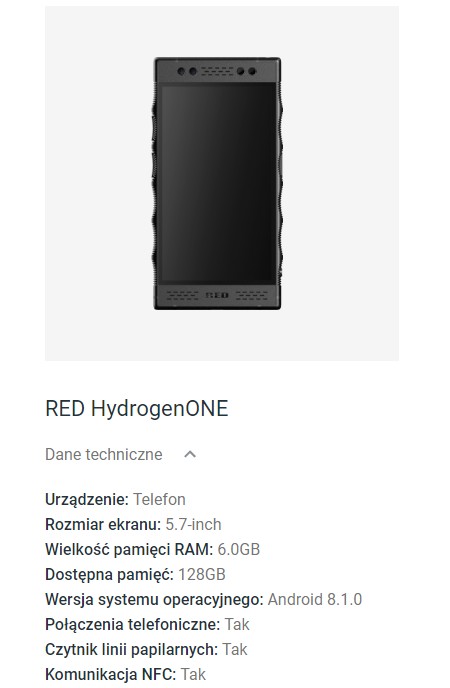 RED Hydrogen One pojawił się na stronie programu Android Enterprise, która ujawnia kilka informacji o nadchodzącym smartfonie