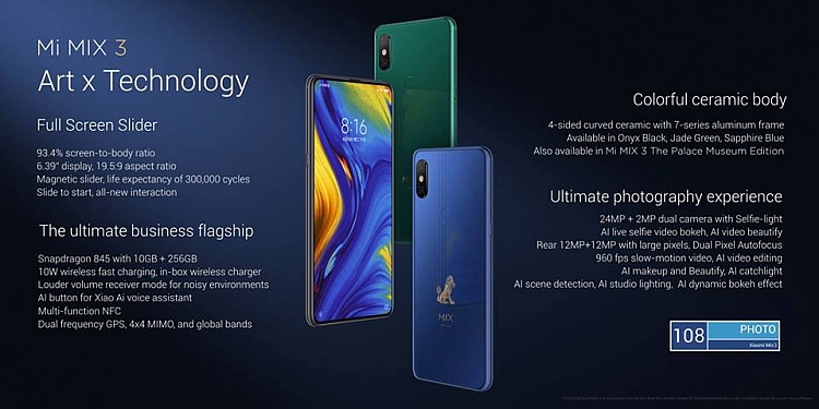 Xiaomi Mi Mix 3 oficjalnie zaprezentowany - slidery wracają na rynek