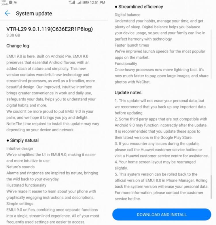 Huawei P10 dual SIM: ruszyła aktualizacja oprogramowania do EMUI 9 z Androidem Pie