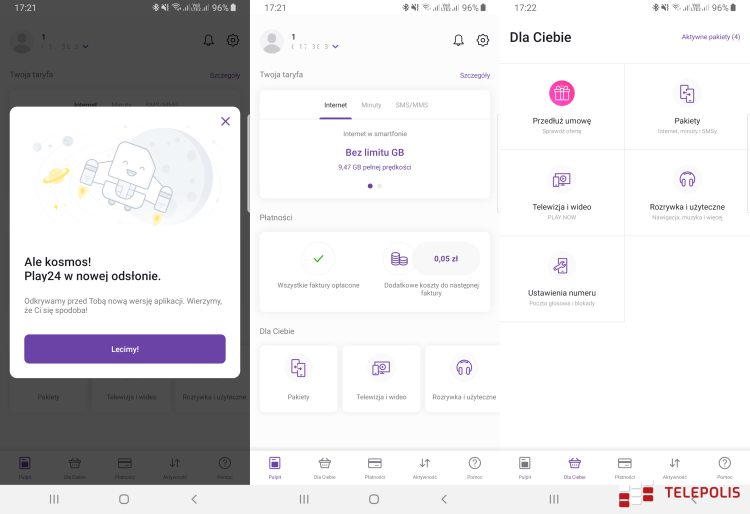 Fioletowy operator udostępnił nową wersję aplikacji Play24