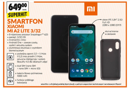 Xiaomi Mi A2 Lite od poniedziałku w Biedronce za 649 zł