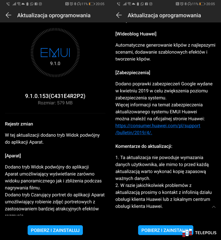 Aktualizacja P30 Pro. Flagowy Huawei dostał brakujące funkcje wideo