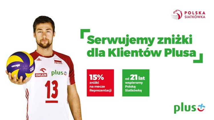 Klienci Plusa mogą otrzymać 15% zniżki na bilety na mecze siatkówki