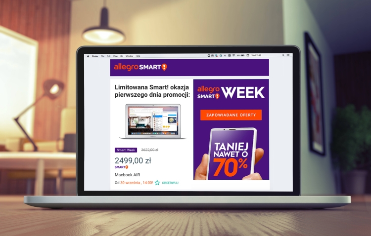 Ruszył festiwal zakupów Allegro Smart! Week. MacBook Air 13 za 2499 zł
