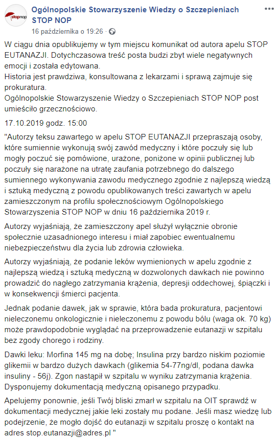 Ministerstwo Zdrowia oskarża STOP NOP o szerzenie dezinformacji w Internecie