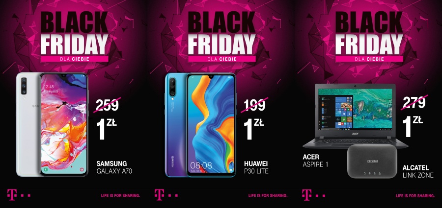 Black Friday w T-Mobile: niższe ceny smartfonów, tabletów i laptopów