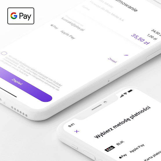 Od dziś w Play24 wygodnie opłacisz fakturę za pomocą Apple Pay, Google Pay lub BLIK