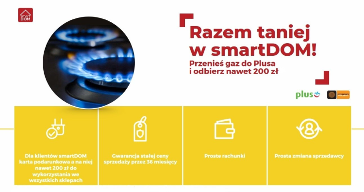 Gaz bez prognoz - przenieś gaz do Plusa i odbierz nawet 200 zł