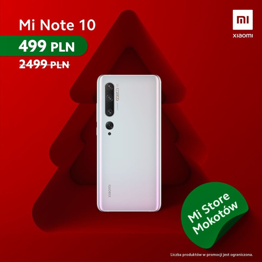 Xiaomi Mi Note 10 taniej o 2000 zł - to jedna z promocji, na którą trafimy w Mi Store w Galerii Mokotów