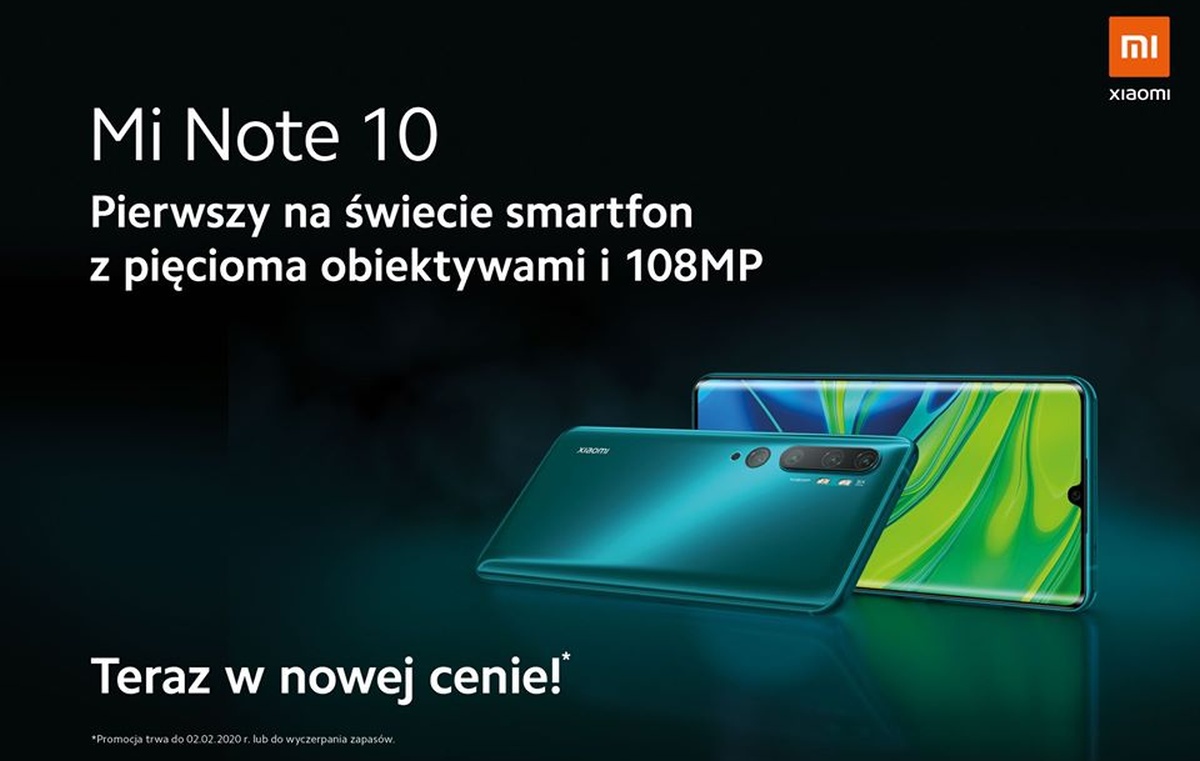 Xiaomi Mi Note 10 z aparatem 108 Mpix taniej o 300 zł