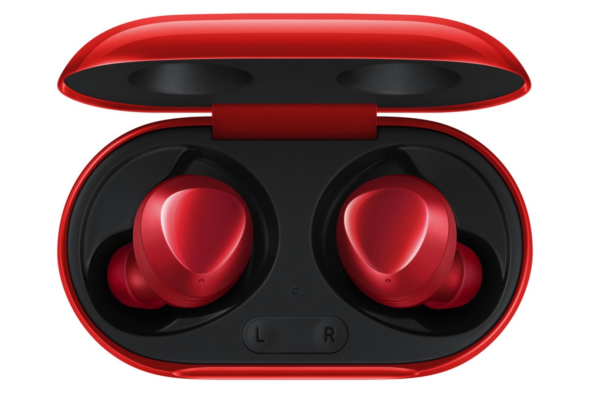 Samsung Galaxy Buds+ - bezprzewodowe słuchawki, całe w czerwieni