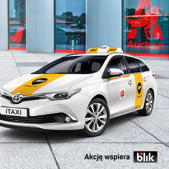 iTaxi dowiezie zakupy z sieci sklepów Auchan. Płatność Blikiem