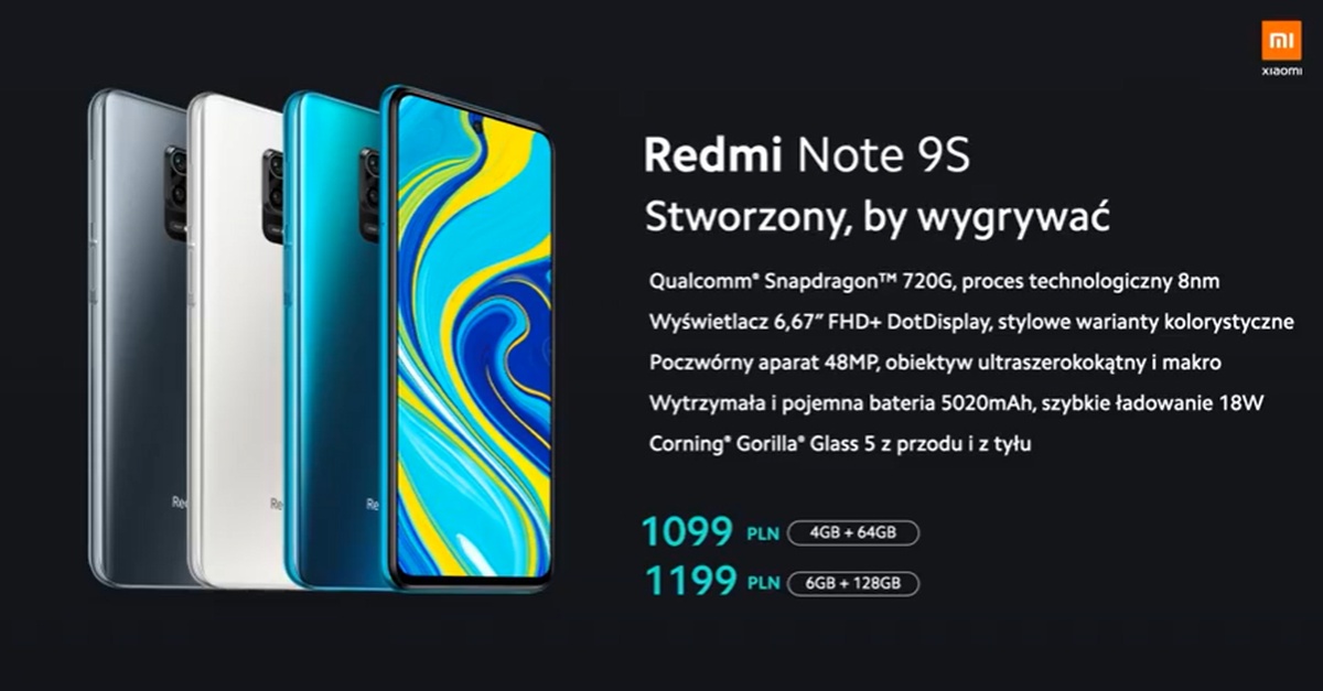 Redmi Note 9S od 7 maja dostępny w Polsce. Poznaliśmy ceny smartfonu