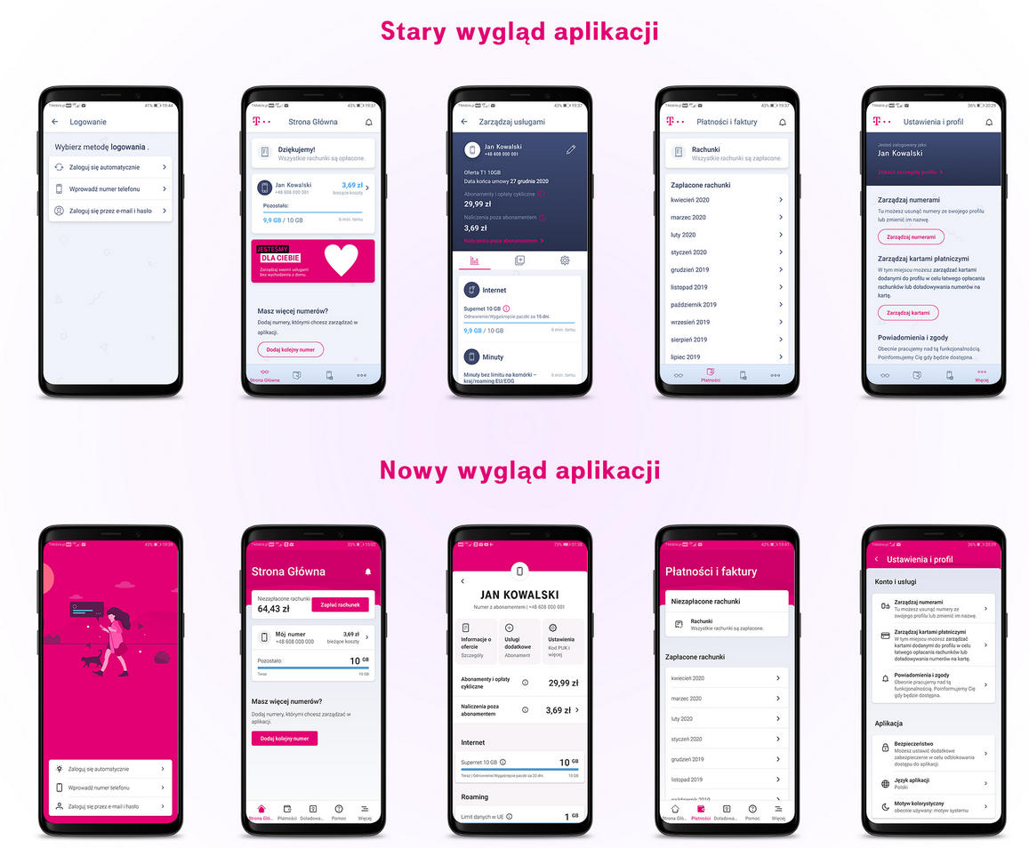 Aplikacja „Mój T-Mobile” dostępna w nowej, bardziej magentowej wersji