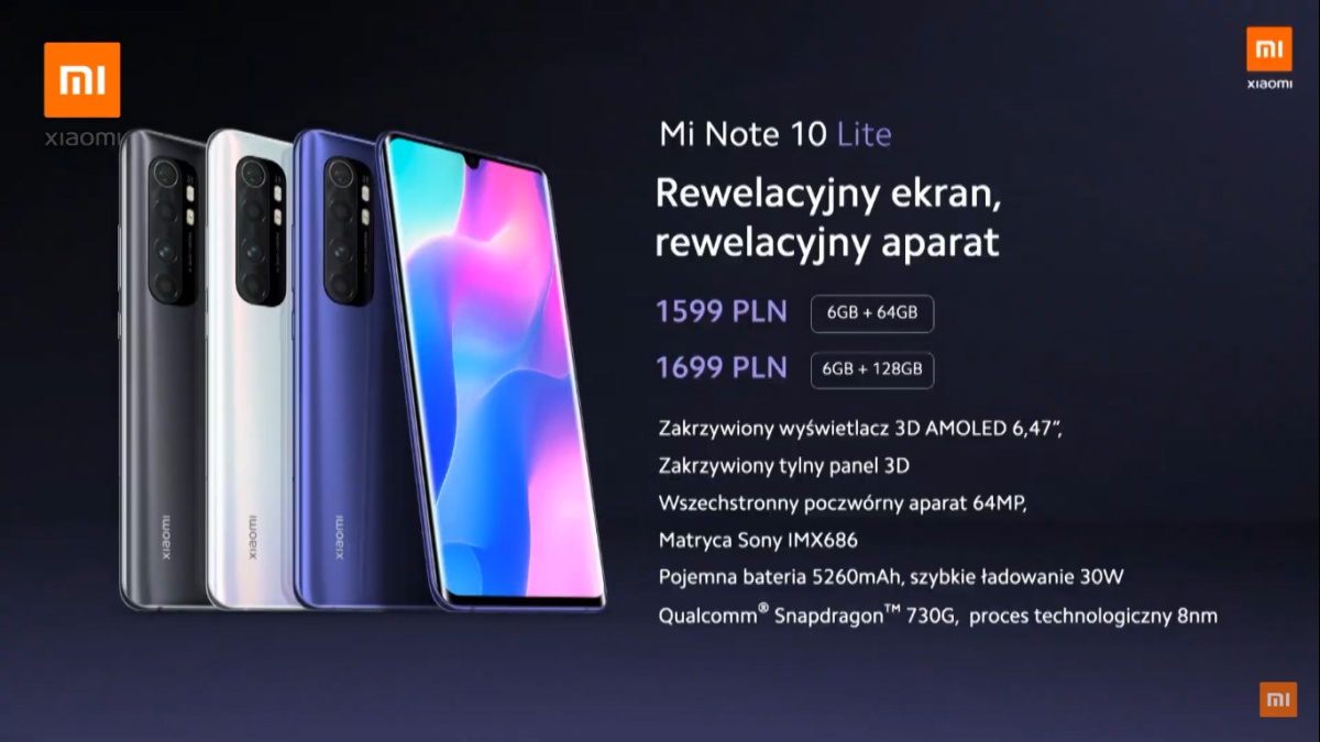 Xiaomi Mi 10 Lite, Redmi Note 9 i Redmi Note 9 Pro debiutują w Polsce - oto ich cena