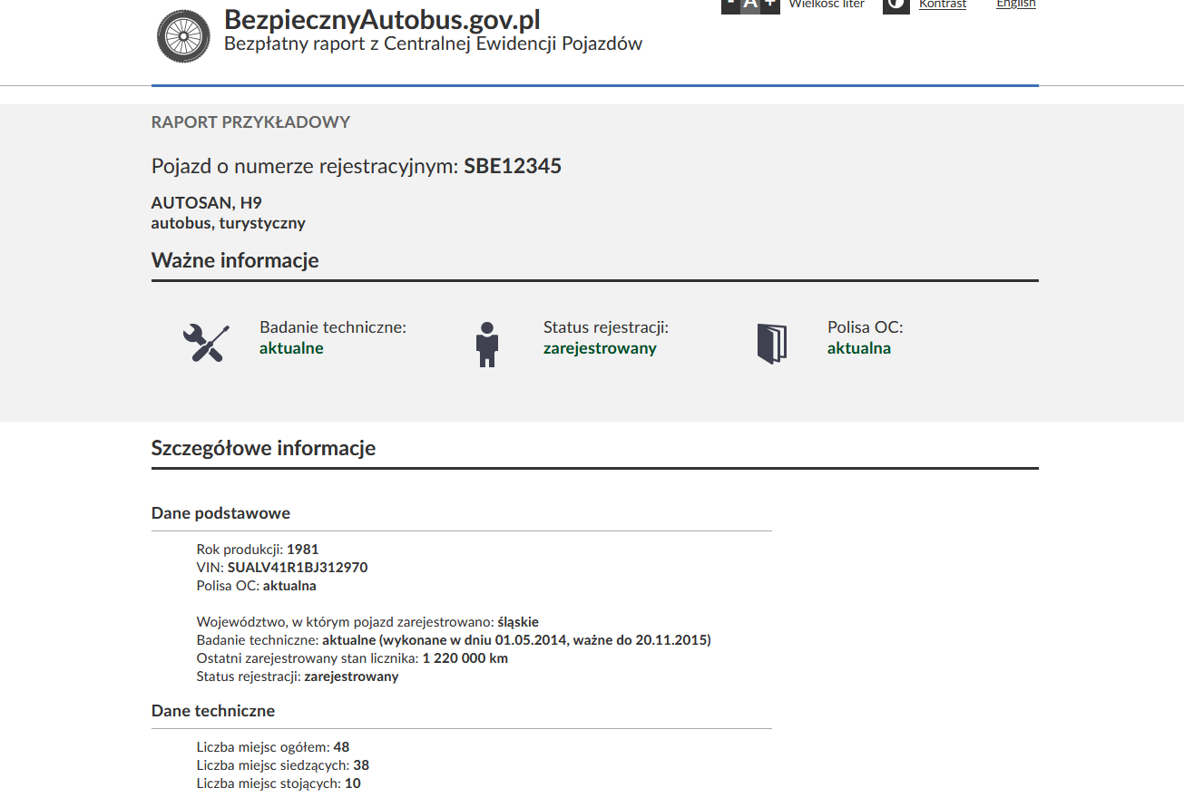 „Bezpieczny autobus” - strona Ministerstwa Cyfryzacji pozwoli ocenić stan techniczny autokaru